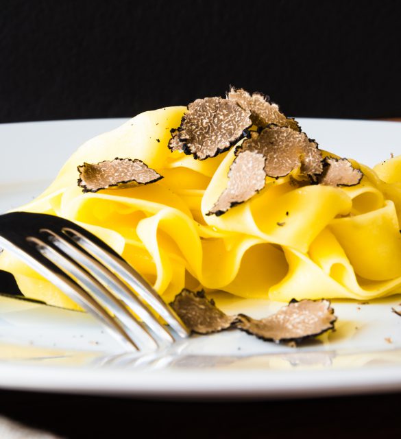 Pasta with truffles.Typical autumn dish.