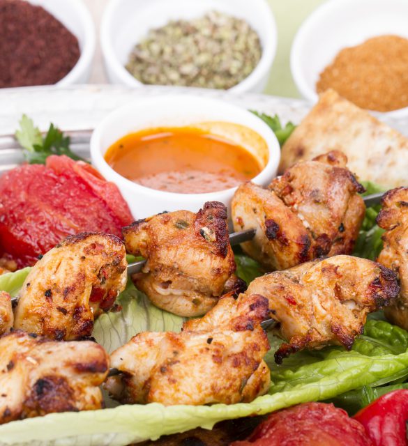 Turkish and Arabic Traditional Skewer Chicken Kebab